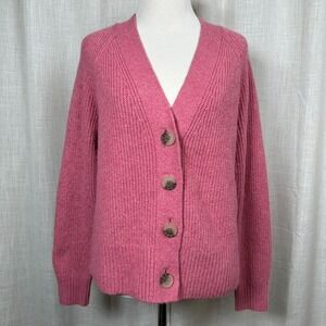 Old Navy Chunky Button Cardigan Sweater XS Pink Preppy Academia Soft Girl Boxy